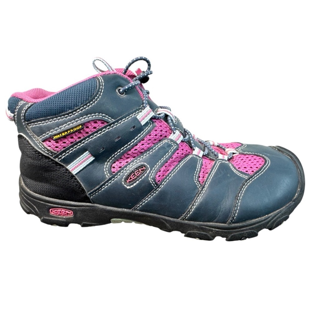 KEEN Koven Mid Waterproof Hiking Boots Navy Magenta Pink Mesh 1013634 Size 6